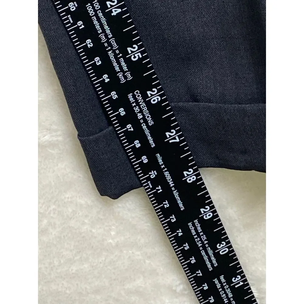 Ballin Mens‎ Pants 40x28 Dark Gray Cuffed Super 120s Wool Classic Trouser